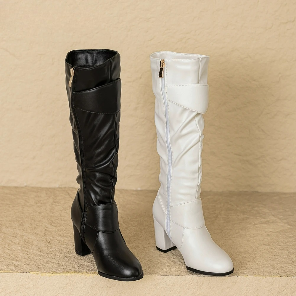Riding Boot Short - جديد الشتاء الحلو أسود أبيض المرأة