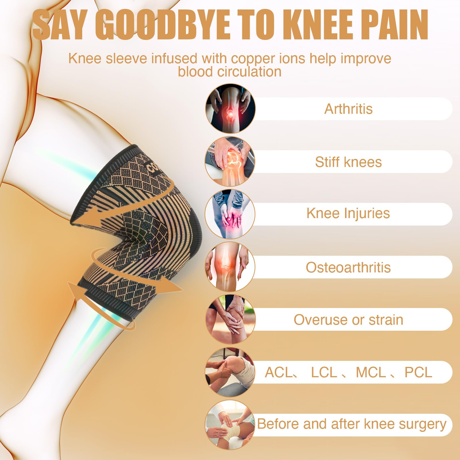 دعامات الركبة النحاسية للنساء  - مراجعة Knee Guard Hard وسعره